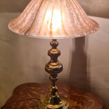 polished brass lamp 1970 glass paste lampshade vianne 56x35 elec ok