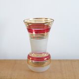 Large blown and enameled glass vase from the 1960s