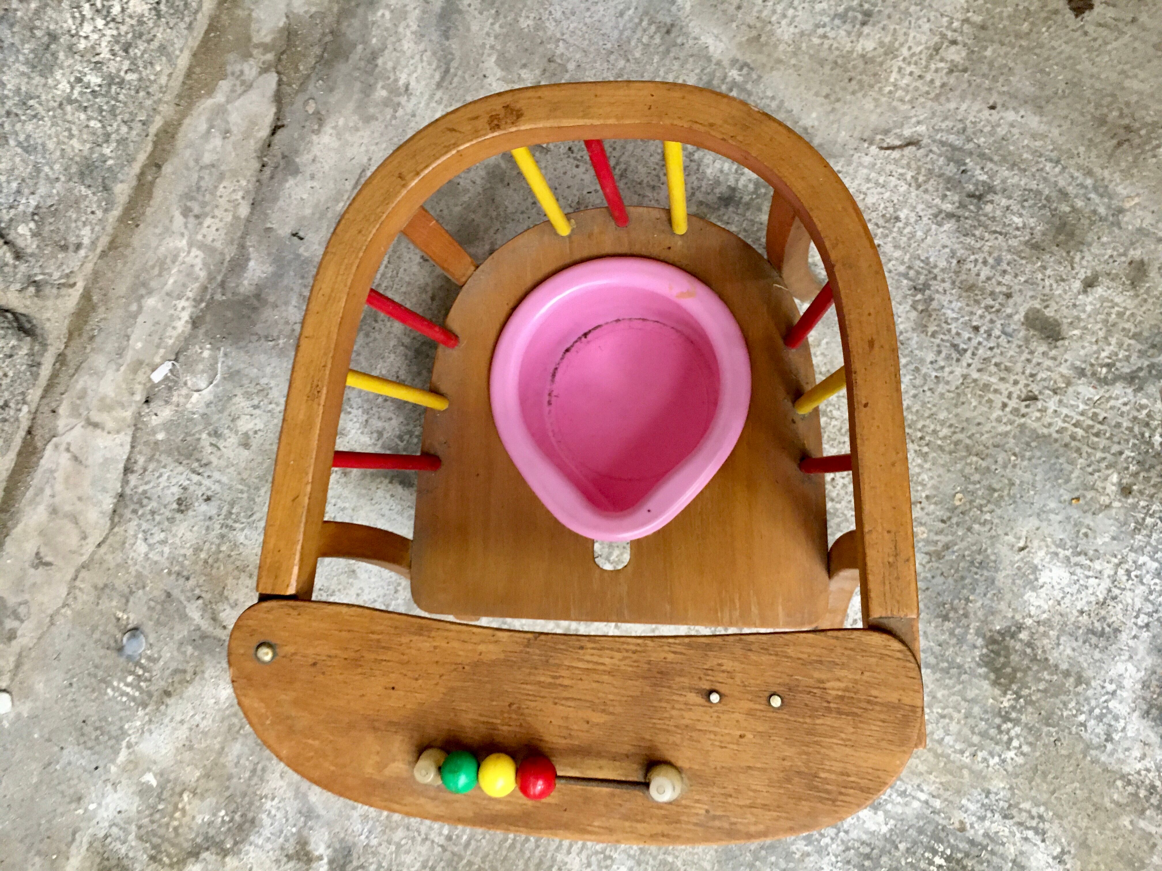 Chair fauteuil enfant vintage in bois by Baumann 1950