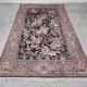 Tapis en soie Qom (soie sur coton) scène de chasse Cachemire 1950s