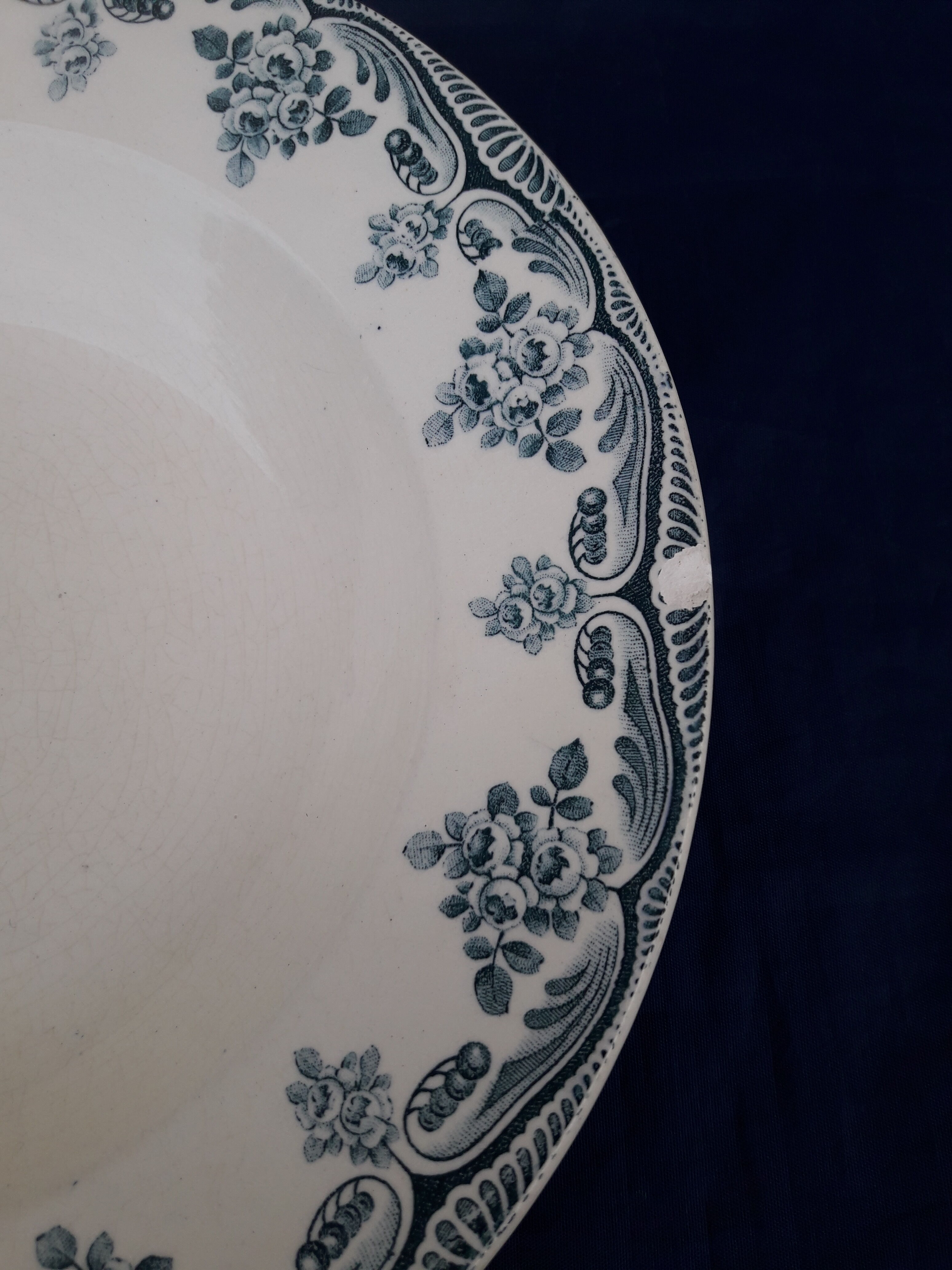 2 hollow plates Iron Earth Boulenger model Bordeaux diam 23 cm