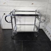 Art Deco trolley on wheels in chromed metal, 1930s