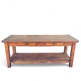 Grande table/comptoir de drapier en hêtre 1900's