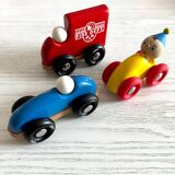 Set of 3 wooden cars