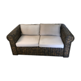 Vintage wicker rattan lounge sofa