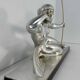 Diane chasseresse Sculpture Art déco en feuille d'argent par Salvatore Melani, 1930