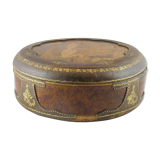 Old box made of wood and leather 19th century