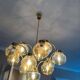 Vintage “golden” sciolari style hanging lamp with 12 light points
