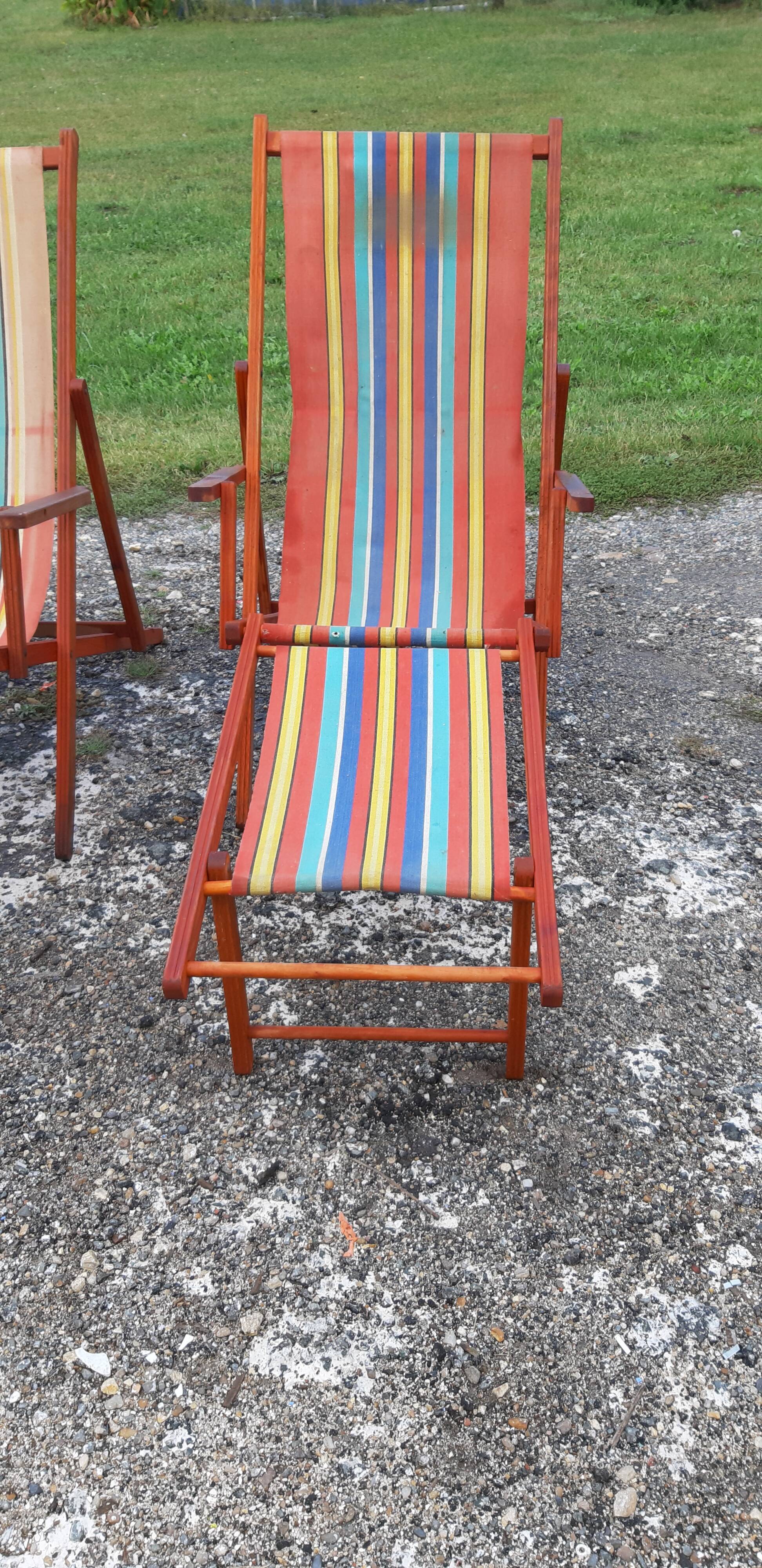 Pair of vintage long chairs