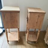Pair of solid wood cane bedside or nightstands
