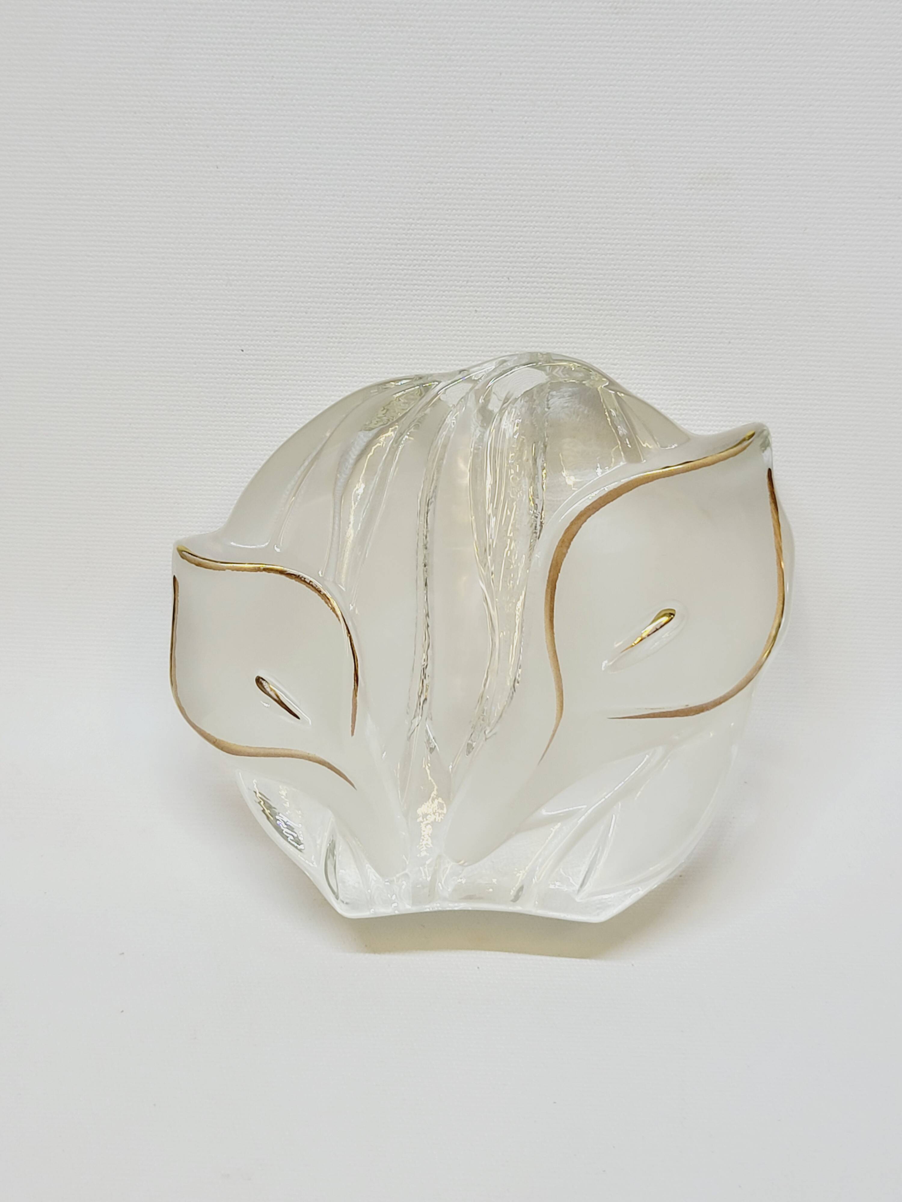 Vintage Walther Glas Germany Glass Soliflore Vase with Lily Decor