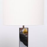 Goffredo Reggiani Chrome Square Table Lamps, Italy, 1960s