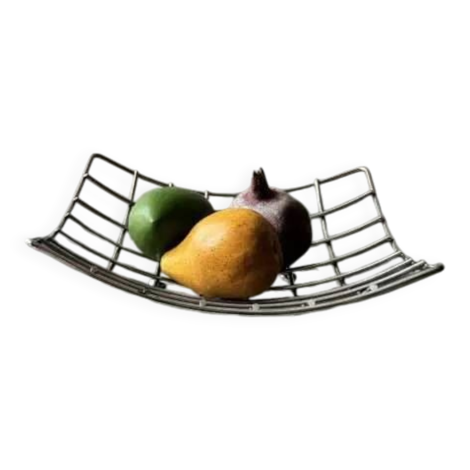 Memphis fruit bowl in chrome steel from the 1980s.