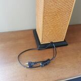 Vintage straw marquetry lamp