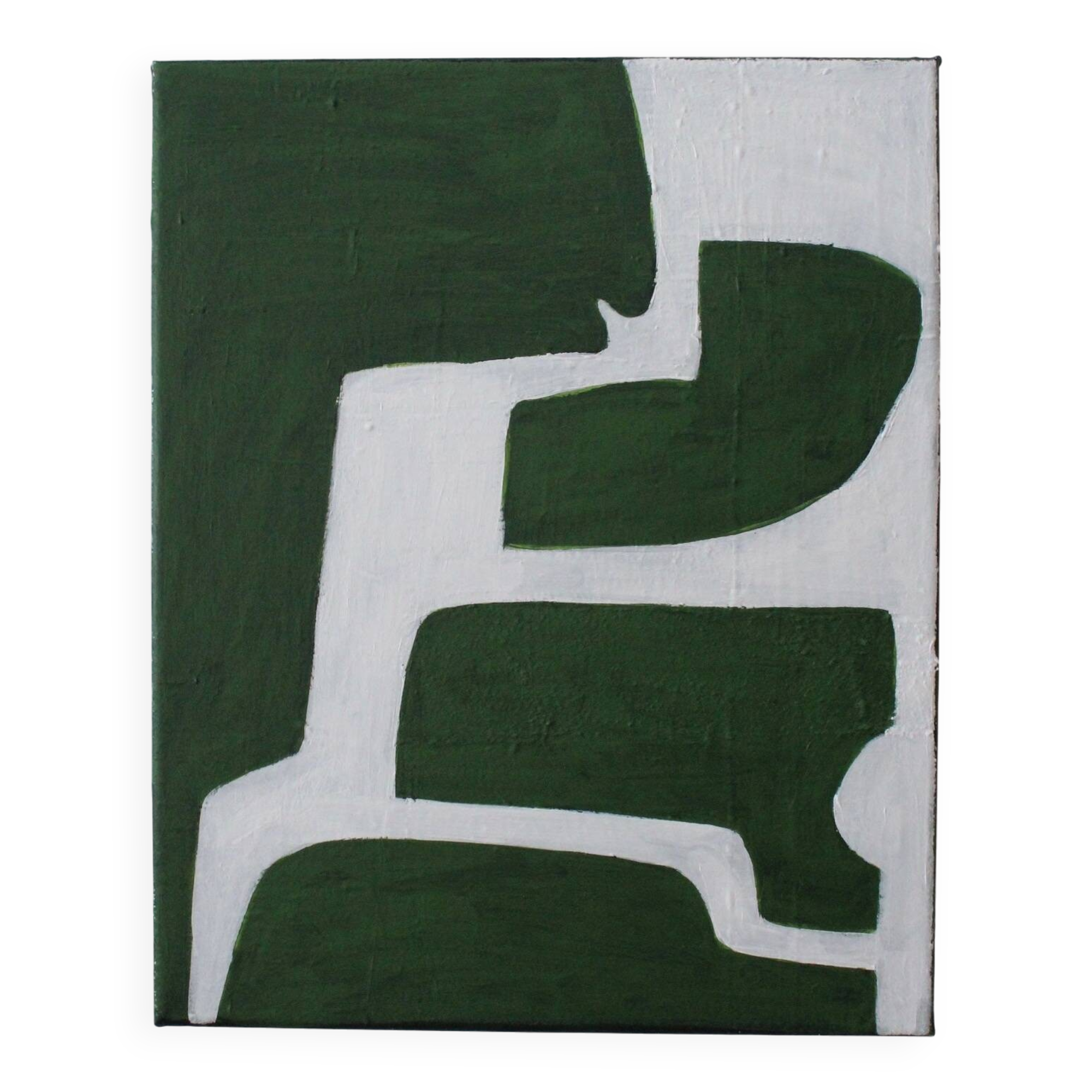 Organic green abstract canvas 100x80cm by Bodasca