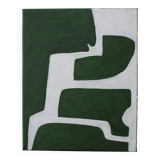 Organic green abstract canvas 100x80cm by Bodasca