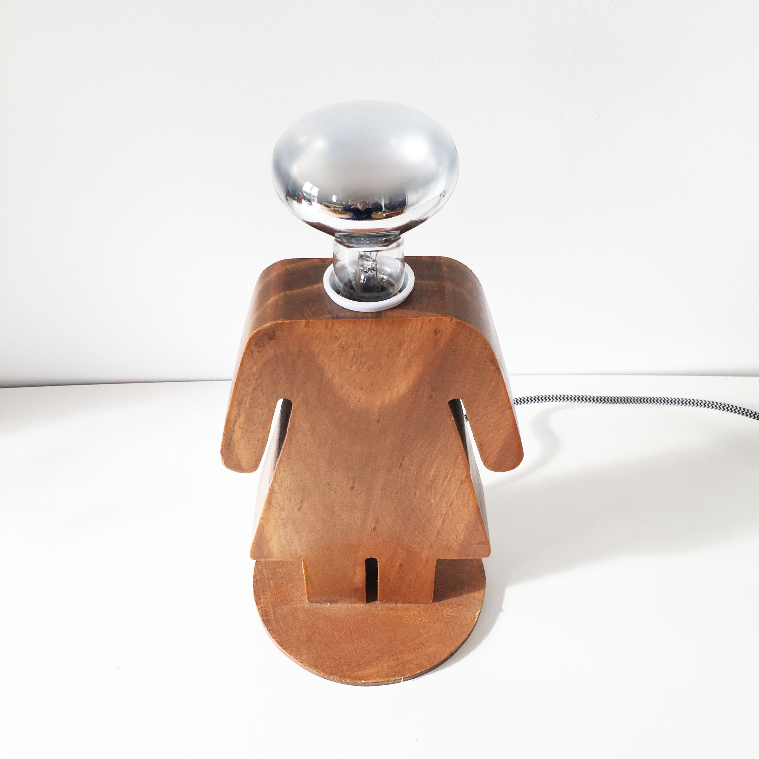 Vintage wooden lamp silhouette