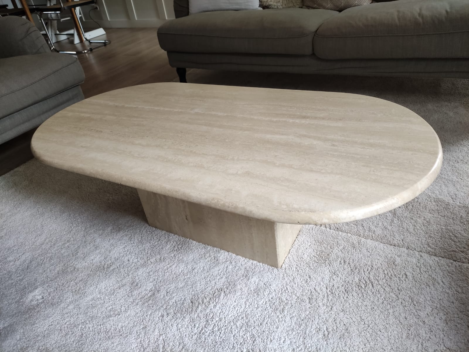 Travertine coffee table