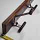 Wall-mounted coat rack in wood and metal, 4 hooks, industrial style, 100 cm