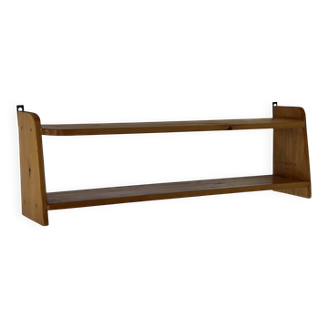 Vintage wooden wall shelve rack in pinewood minimalist design