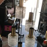 Brass chandelier and moulded glass 1960