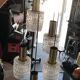 Brass chandelier and moulded glass 1960