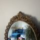 Old oval mirror 41x29 baroque style brass frame