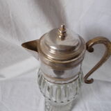Glass and silver metal ewer pitcher