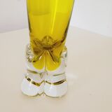 Soliflore vase or large glass in yellow blown glass