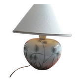 Lampe ancienne en céramique au décor floral