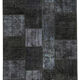 Hand-knotted turkish vintage 170 cm x 243 cm black patchwork rug