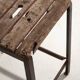Vintage industrial stool made of pine wood and iron – Central Europe, around 1950