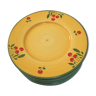 Yellow cherries patterned luneville plates
