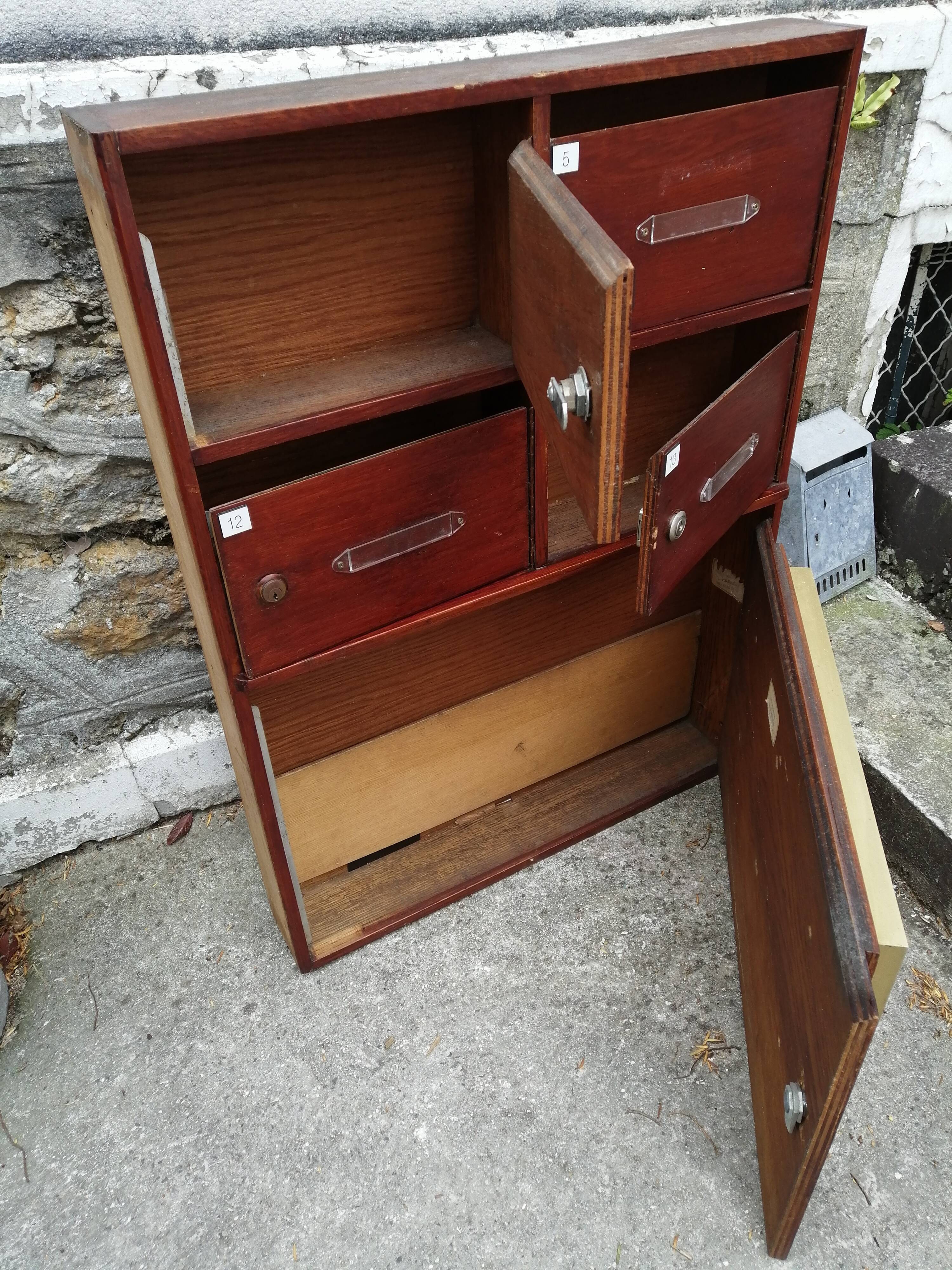 Wooden mailboxes in the 70s