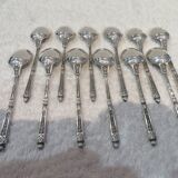 12 silver-plated mocha spoons with goldsmith Manulor Russian handle 10.6cm