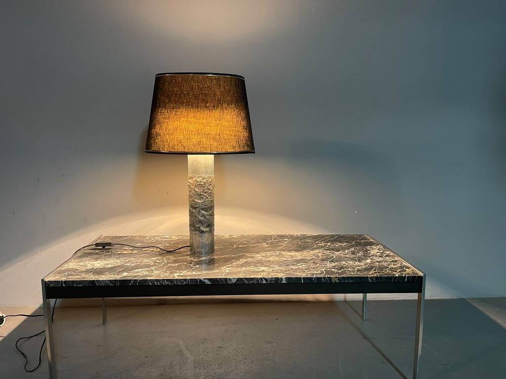 Brutalist Aluminium Table Lamp by Willy Luyckx for Aluclair. Belgium, 1960s