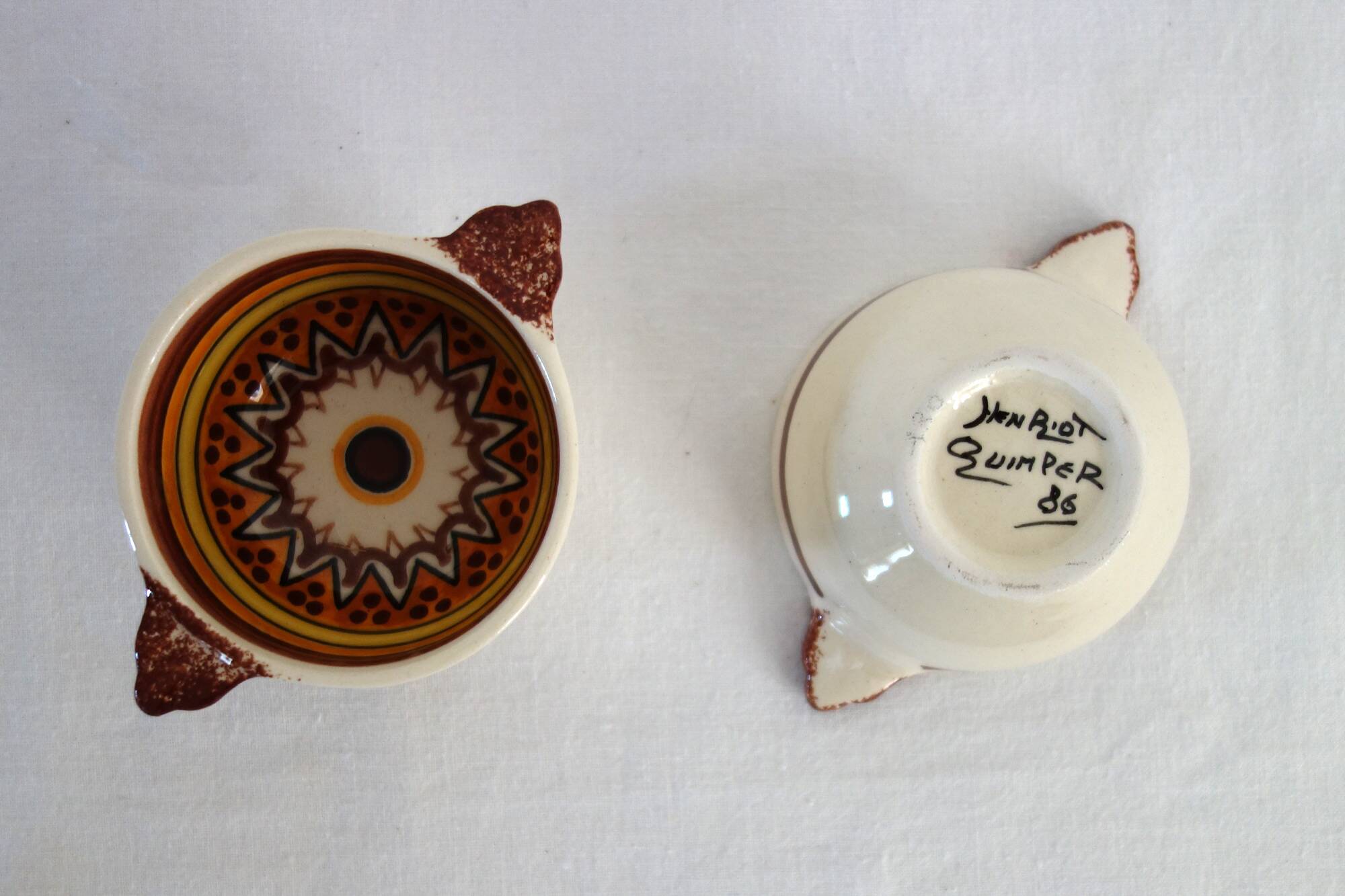 Henriot Quimper earthenware duo coffee service