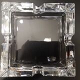 Imposing minimalist vintage crystal ashtray from the 70s