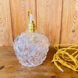 Globe pendant light in chiseled glass