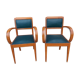 Fauteuils bridges en cuir vert