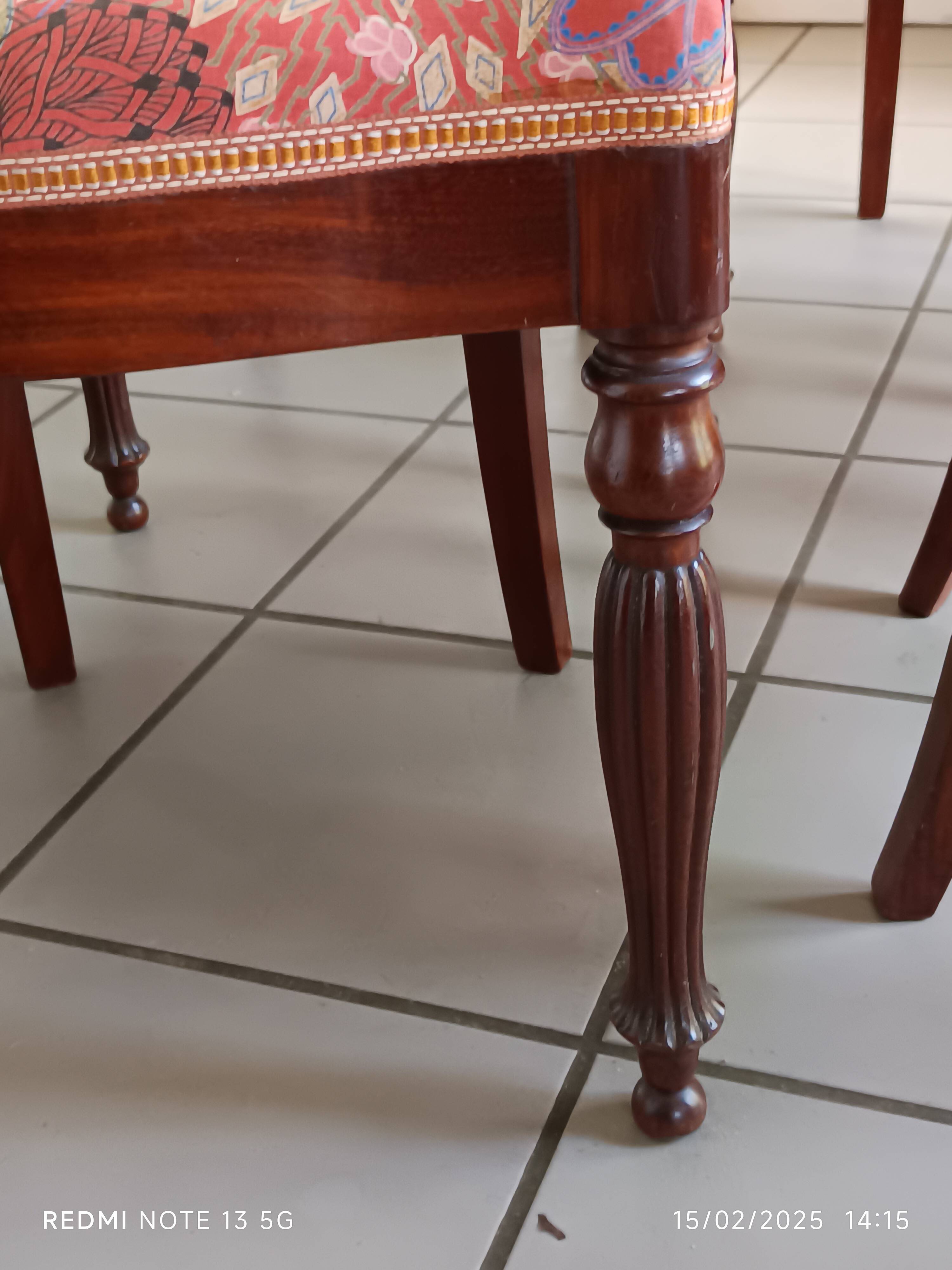 Set of 5 19th century cacahogany chairs
