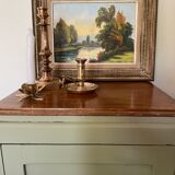 Oil on canvas framed river landscape