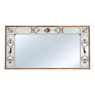 Brasserie Mirror – Art Nouveau Style – Églomisé Glass – Gilded Wood