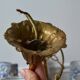 Lustre bronze, 5 abat-jours toile de Jouy