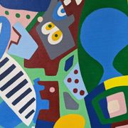Contemporary Abstract Painting "Blue Tiger" 2023 Unframed Acrylic on Canvas