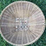 Large flat rattan basket
