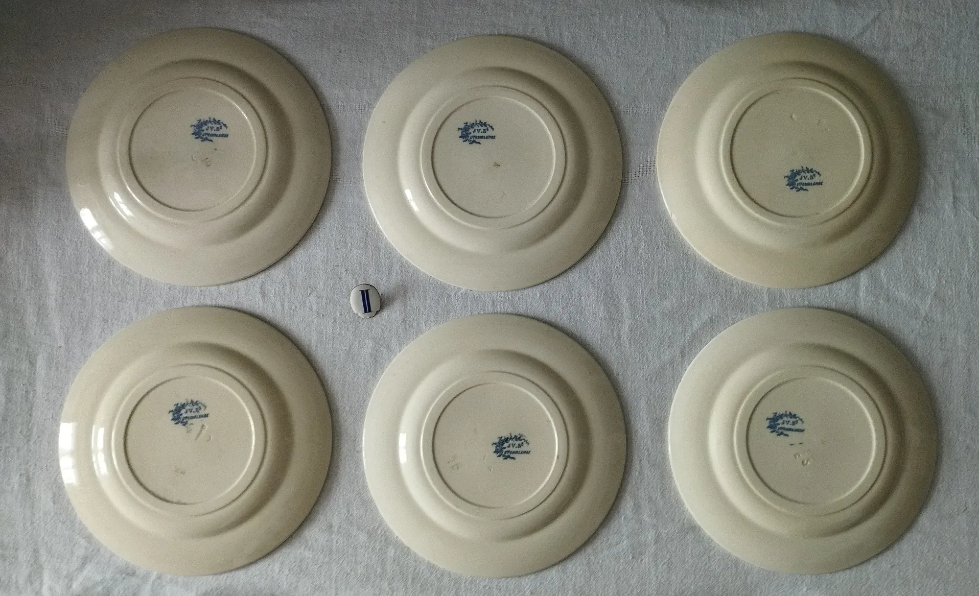 6 dessert plates ironstone J. Vieillard Bordeaux "Garland"