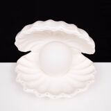 White Ceramic Shell Table lamp 1970s