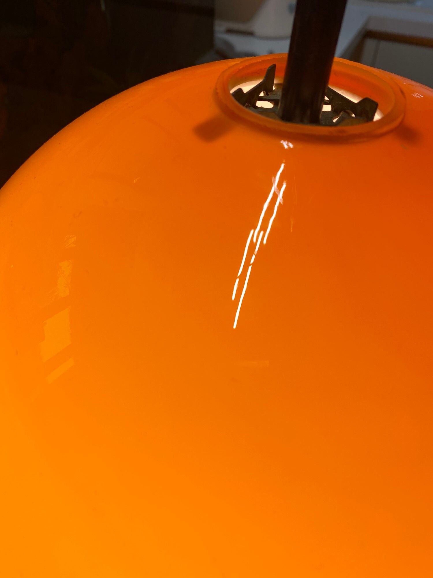 Orange ball chandelier