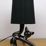 Vintage black cat table lamp